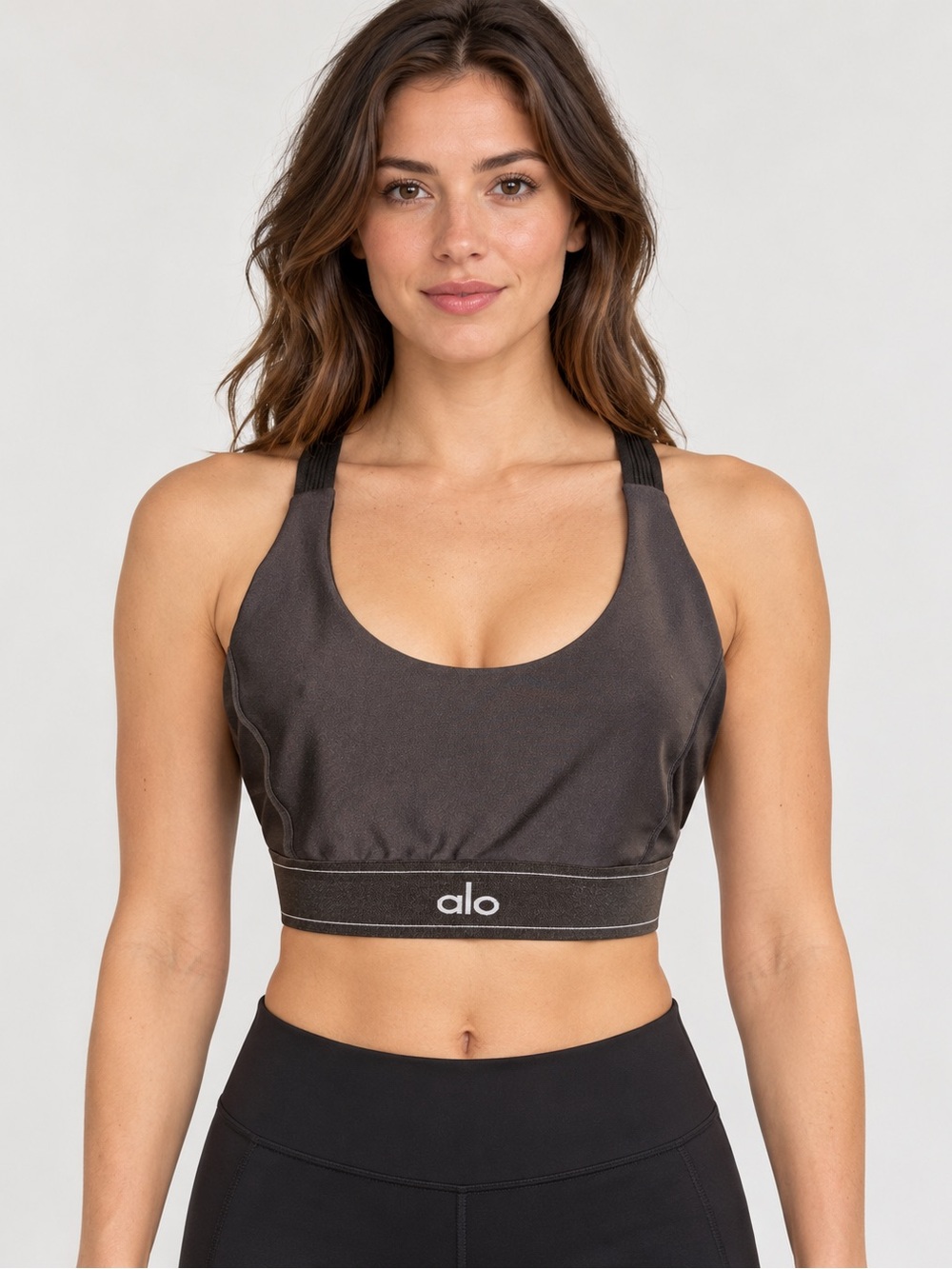 Alo Yoga Brown Sports Bra Crop Top – size L